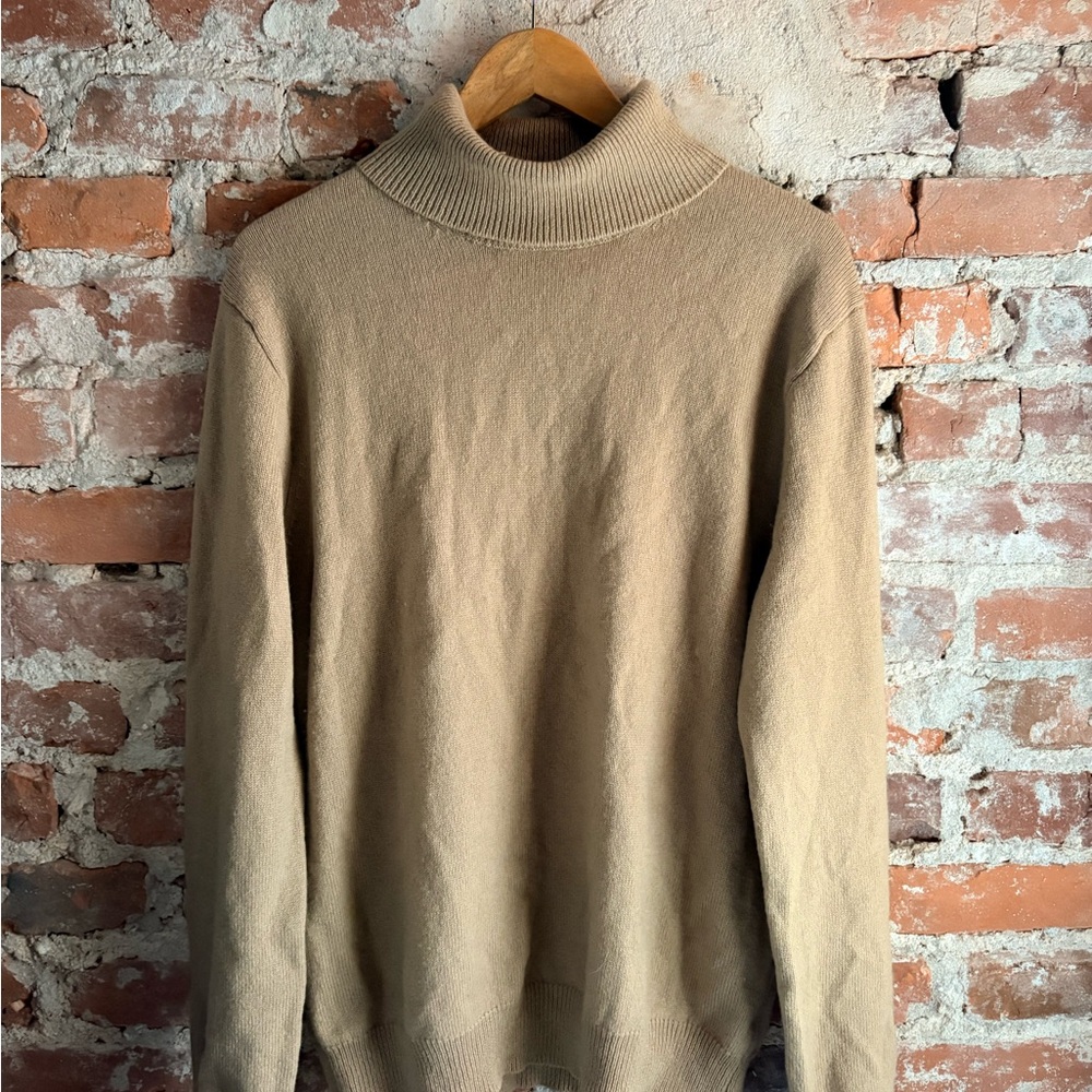 J. Crew Women’s 100% Merino Wool Beige Turtleneck Tunic Sweater - Picture 2 of 3